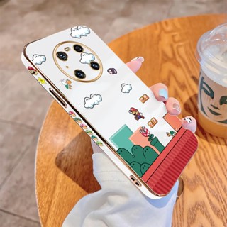 สําหรับ Huawei Mate20 Mate30 Mate40 Pro Mate20 X Soft Original Luxury Plating TPU Soft Case Game Mario Back Cover เคสโทรศัพท์กันกระแทก