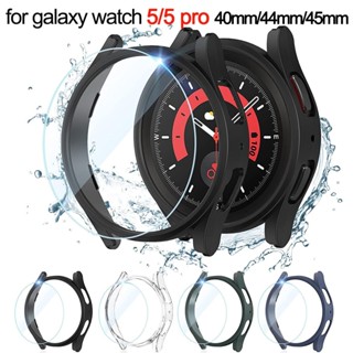 กระจก + เคส สําหรับ Samsung Galaxy Watch 5/5 Pro กันน้ํา PC Galaxy Watch 5 40 มม. 44 มม. เคส 5 Pro 45 มม. + ตัวป้องกันหน้าจอ