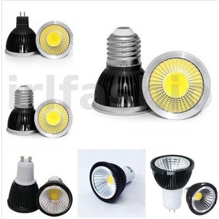 Mr16 GU10 E27 E14 หลอดไฟสปอตไลท์ LED COB หรี่แสงได้ 6W 9W 12W