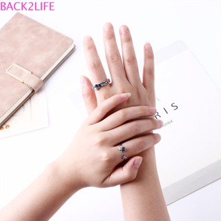 Back2life แหวนคู่รัก แบบเปิด อินเทรนด์ ปรับได้ หรูหรา สําหรับผู้ชาย และผู้หญิง สไตล์วินเทจ