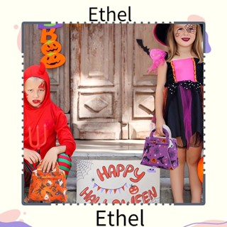 Ethel1 ถุงขนม ถุงของขวัญ ผ้าสักหลาด ลายฟักทอง ค้างคาว แฮนด์เมด คุณภาพสูง สําหรับตกแต่งปาร์ตี้