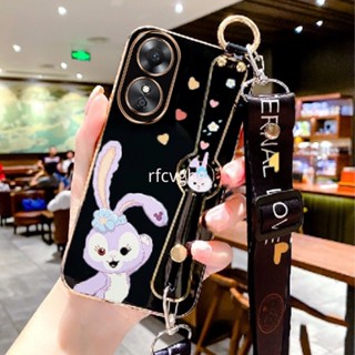 เคสโทรศัพท์มือถือ ลายกระต่าย StellaLou พร้อมสายคล้อง หรูหรา สําหรับ OPPO A78 4G OPPO A78 5G OPPO Z1 Pro