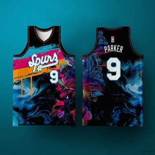 เสื้อกีฬาบาสเก็ตบอล HQ7 Spurs Parker Concept Jersey สําหรับผู้ชาย และผู้หญิง QH7