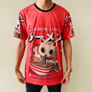 เสื้อยืดลายน้องแมวกินราเม็งสีสันสดใสลายใหม่ล่าสุด