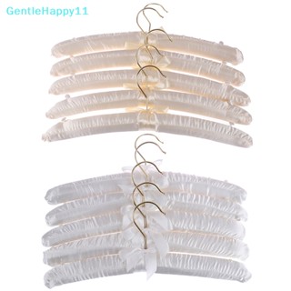 Gentlehappy ไม้แขวนเสื้อโค้ท บุผ้าซา สีขาว 38 ซม. สําหรับเจ้าสาว 5 ชิ้น