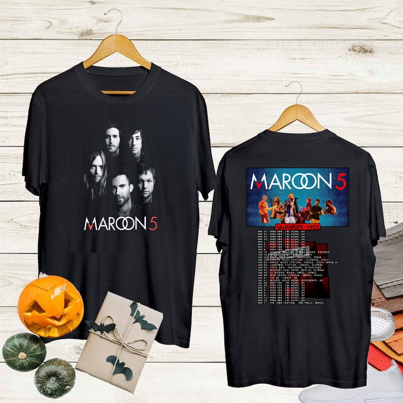 เสื้อเชิ้ต พิมพ์ลายกราฟฟิค Maroon 5 Band Maroon 5 The Residency World Tour 2023 Maroon 5 Graphic Mer