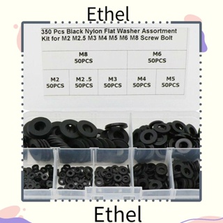 Ethel1 ปะเก็นแหวนรองไนล่อน สีดํา M2 M2.5 M3 M4 M5 M6 M8 350 ชิ้น