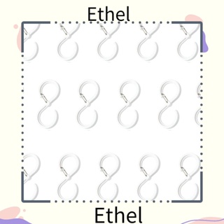 Ethel1 ตะขอพลาสติกใส รูปตัว S สีขาว กันสนิม สําหรับแขวนผ้าม่านอาบน้ํา ห้องน้ํา 16 ชิ้น