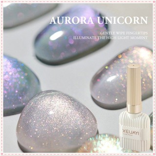 Xeijayi Aurora Unicorn Series เจลทาเล็บ Pearlescent Fine Flash Mermaid Shell กาวส่องไฟ Spring Summer Nail Art For Nail Shop 15ml JOYFEEL