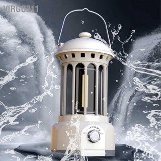 Virgo311 COB Camping Lantern Retro ABS Chrome Plated Iron Portable Camp Lamp สำหรับตกปลากลางแจ้ง