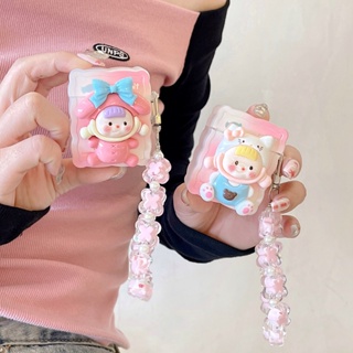 เคสกระจก รูปตุ๊กตาหน้าม้า กันน้ํา กันกระแทก สําหรับ Airpods 1 2 3 Pro