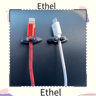 Ethel1 คลิปยึดสายเคเบิล ภายในรถยนต์ สีดํา PTR หัวเข็มขัดสายไฟ อเนกประสงค์ สําหรับสายไฟ