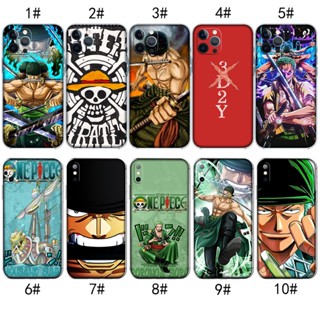 เคสโทรศัพท์มือถือ แบบใส ลายการ์ตูนวันพีช Roronoa Zoro สําหรับ iPhone XR 5 5s SE 6 6s Plus MZD128