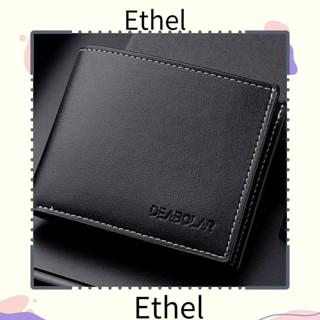 Ethel1 กระเป๋าสตางค์ ใบสั้น ขนาดเล็ก ใส่นามบัตรได้ สําหรับผู้ชาย