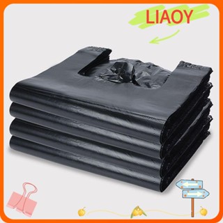 Liaoy กระเป๋าเสื้อยืด พร้อมหูหิ้ว 32*52 ซม. สําหรับร้านอาหาร ซูเปอร์มาร์เก็ต 100 ชิ้น