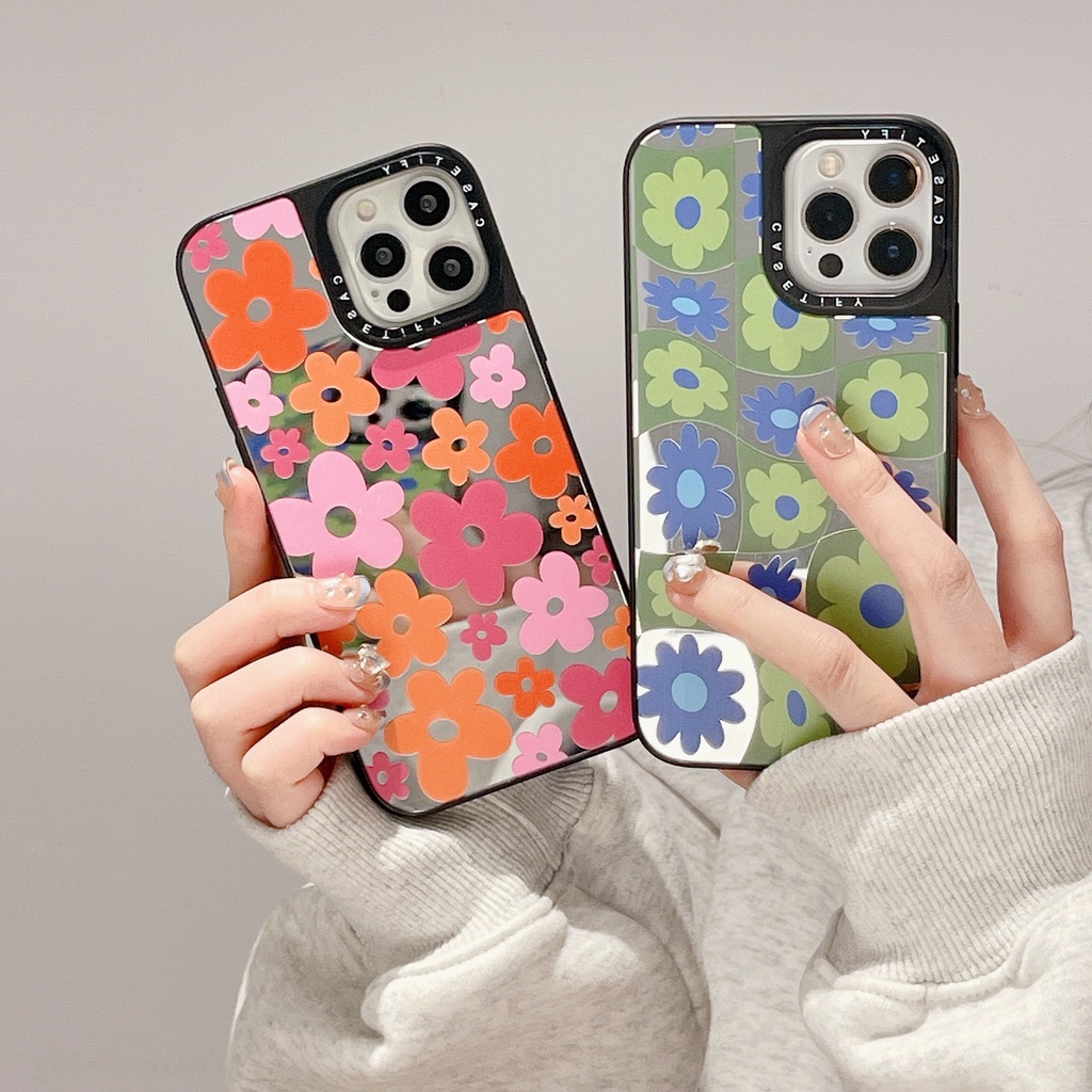 ดอกไม้กระจก Casetify เคสโทรศัพท์สําหรับ iPhone 16 15 14 13 12 11 Pro Max Plus, ปกแข็ง