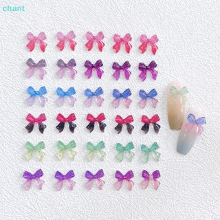 (chant) อุปกรณ์ตกแต่งเล็บ โบว์ ไล่โทนสี 3D สีแคนดี้ สําหรับร้านเสริมสวย DIY 30 ชิ้น