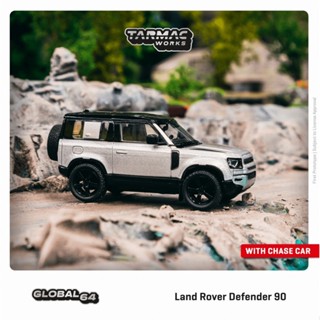 Tarmac Works GLOBAL64 Land Rover Defender 90 Silver Metallic