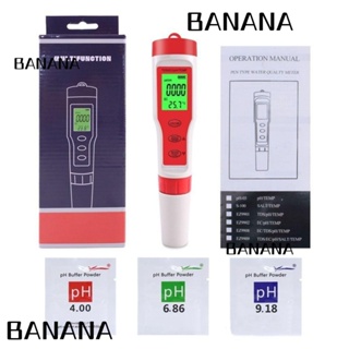 Banana1 เครื่องวัดค่า pH TDS EC TEMP 0.00-14.00pH 1-19999us ซม. 4 in 1 ความแม่นยําสูง พลาสติก สีแดง 1-19999ppm 0-14.0 pH