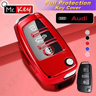 【Mr.Key】ใหม่ เคสกุญแจรีโมตรถยนต์ TPU แบบนิ่ม สําหรับ Audi A1 A3 A4 A5 Q5 Q7 A6 A8