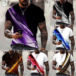 GORGEOUS~Gentlemen Male Mens Tops Swirl Print 3D Printed Breathable Daily Funny Tee