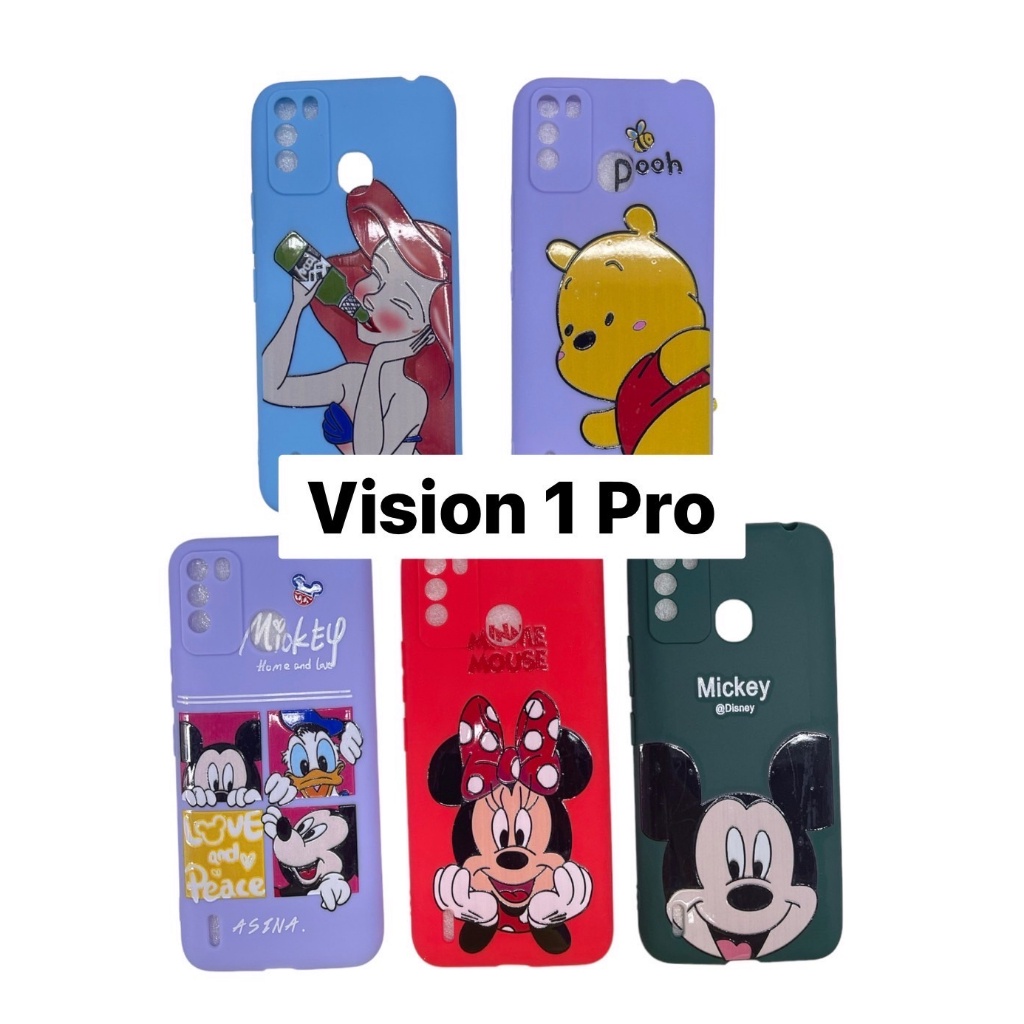 เคสสีทึบ การ์ตูน iTel Vision 1 Pro เคสมือถือ TPU ด้าน พ่นสกรีน ลายการ์ตูน แบบนิ่มทั้งอัน ลายคมชัด