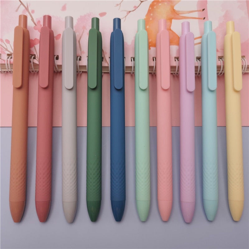 Simple Macaron สีกดปากกา Bullet ปากกาเจลการเรียนรู ้ สํานักงานกดประเภทสีดํา Fountain ปากกาลายเซ ็ น