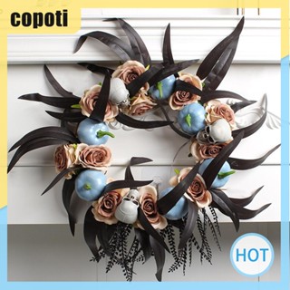 Copoti พวงหรีดฮาโลวีน แฮนด์เมด สําหรับตกแต่งผนัง ประตู หน้าต่าง บ้าน