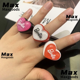 Maxg แหวนเรซิ่นอะคริลิค|แหวน รูปหัวใจ สีพื้น เครื่องประดับ สําหรับตุ๊กตาบาร์บี้