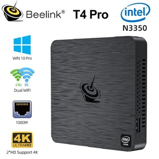 Beelink T4 Pro คอมพิวเตอร์ตั้งโต๊ะ ใบอนุญาต ขนาดเล็ก PC Intel Celeron N3350 2.4GHz Windows 10 Pro 4GB+64GB 2.4/5.8GHz BT4.0 4K