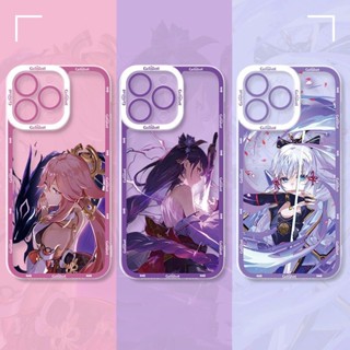 เคสโทรศัพท์มือถือแบบนิ่ม TPU ใส กันกระแทก กันรอยเลนส์กล้อง ลายดวงตานางฟ้า Genshin Impact Beelzebul Raiden Ei Yae Miko สําหรับ Xiaomi Redmi Note 12 4G Redmi A1 12C 10C 9T 8