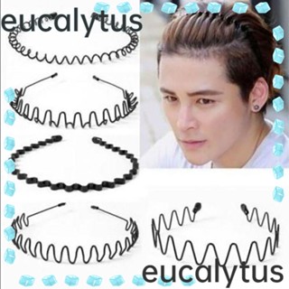 Eucalytus1 ที่คาดผม แบบหยัก สีดํา สไตล์อลิซ 5 ชิ้น