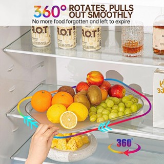 Turntable Organizer for Refrigerator,Clear Rectangular Fridge Organizer Storage,Lazy Susan for Cabinet,Table,Kitchen