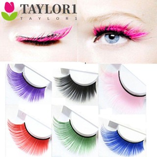 Taylor1 ขนตาปลอม แบบหนา สีม่วง สําหรับแต่งหน้า