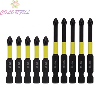 【COLORFUL】Screwdriver Bits Anti-impact Black Cross HexShank Magnetic Striped Head