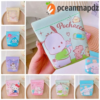 Oceanmapdz Kuromi กระเป๋าสตางค์ กระเป๋าใส่เหรียญ ลายการ์ตูนสัตว์ Cinnamoroll Melody แบบพกพา สําหรับเด็ก