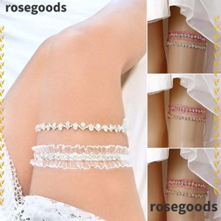 Rosegoods1 แหวนคริสตัล กลิตเตอร์ ระยิบระยับ ลูกไม้ ดอกไม้ สําหรับเจ้าสาว งานแต่งงาน