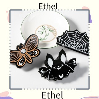 Ethel1 กิ๊บติดผมอะคริลิค รูปค้างคาว แมงมุม ผีเสื้อน่ารัก 2 ชิ้น สําหรับผู้หญิง