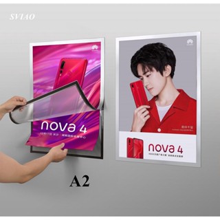 Sviao DIN กรอบรูปโปสเตอร์ PVC ยางนิ่ม ขนาดใหญ่ A2 สําหรับติดผนัง