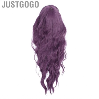 Justgogo 66cm Cosplay Wig Lady Fashionable Purple With Free Halloween Role