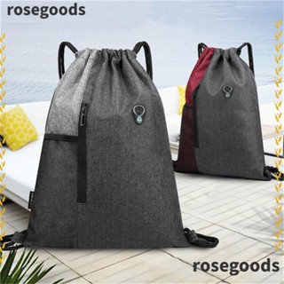 Rosegoods1 กระเป๋าเป้สะพายหลัง ผ้าไนล่อน มีซิป กันน้ํา แบบพกพา สําหรับเล่นกีฬา วิ่ง