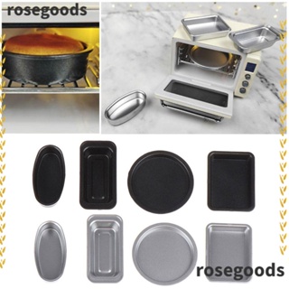 Rosegoods1 ถาดอบขนมจิ๋ว 1:6 1:12 DIY สําหรับบ้านตุ๊กตา 4 ชิ้น