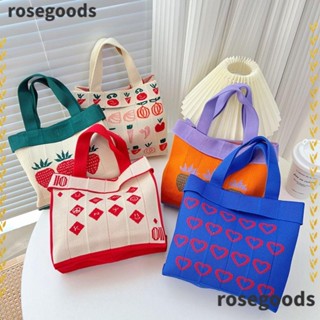 Rosegoods1 กระเป๋าถัก ใส่โทรศัพท์มือถือ ทรงเมสเซนเจอร์ สําหรับผู้หญิง