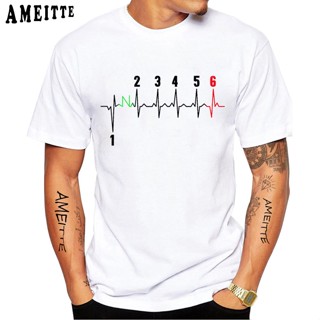 เสื้อยืดแขนสั้นลําลอง พิมพ์ลาย Heartbeat EKG It All Starts With A DREAM สีขาว สไตล์ฮาราจูกุ สําหรับผู้ชาย