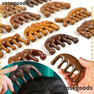 Rosegoods1 แปรงหวีผม ไม้มะฮอกกานี ป้องกันไฟฟ้าสถิตย์ สําหรับนวดศีรษะ ผ่อนคลาย