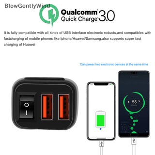 Blowgentlywind อะแดปเตอร์โวลต์มิเตอร์ดิจิทัล USB QC 3.0 อุปกรณ์เสริม สําหรับรถจักรยานยนต์