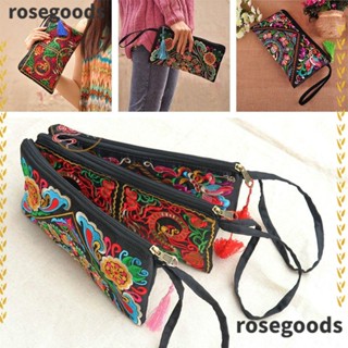 Rosegoods1 กระเป๋าใส่เหรียญ แบบพนัง ขนาดเล็ก แต่งพู่ รูปผีเสื้อ ดอกไม้ แฟชั่นฤดูร้อน