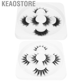 Keaostore 3 Pairs Long Thick Curly  Three-Dimensional Makeup Lashes S
