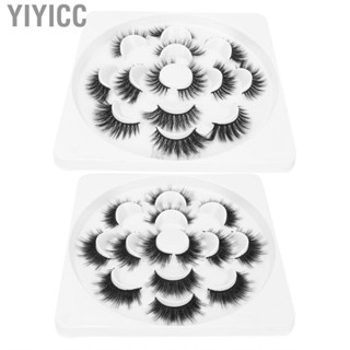 Yiyicc 7 Pairs Reusable Long Thick Curly  Portable Makeup Lashes S