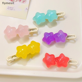 Flymesit กิ๊บติดผม รูปดาวห้าแฉก น่ารัก เนื้อเจลลี่ สไตล์เกาหลี เข้ากับทุกการแต่งกาย เครื่องประดับผม แฟชั่นสําหรับผู้หญิง EN